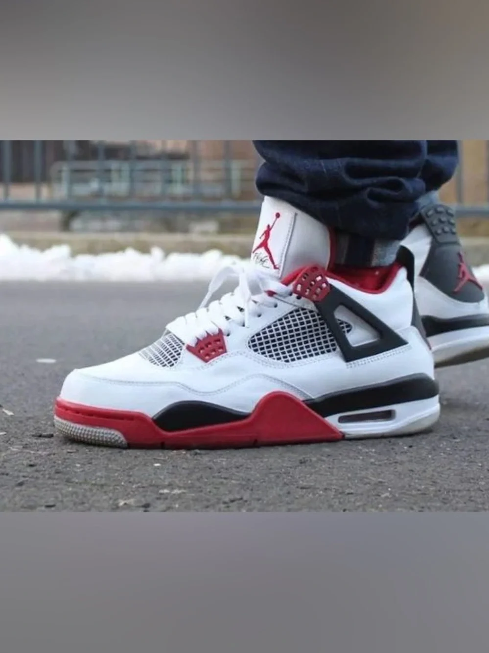 Jordan Air Jordan 4 Retro (GS) Box Label - Black and White
